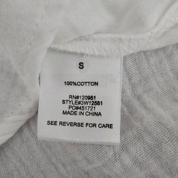 Olive & Oak Gauze Oversized Short Sleeve New 100% Cotton White Top - Picture 4 of 6